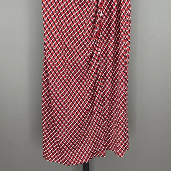 NEW Banana Republic Dress Womens Small red blue geometric sheath preppy classic - Picture 3 of 9